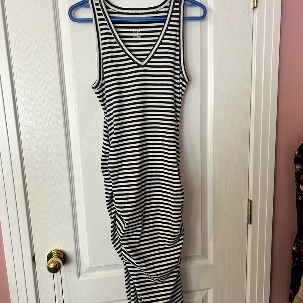 Target- New Day Black and White Ruched Midi Dress